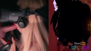 VRChat HYPER REAL blowjob – Step dad catches step daughter